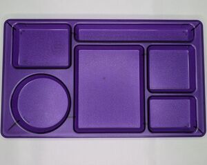 Lot of 9 Lunch Trays Cambro Divided Hard Plastic School BBQ Food Purple 915CW
